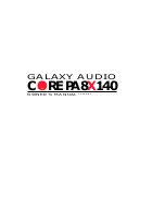 Galaxy Audio Core PA8X140 Owner'S Manual preview