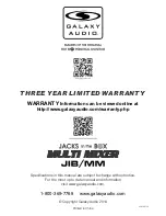 Preview for 8 page of Galaxy Audio JIB/MM User Manual