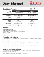 Preview for 8 page of Galaxy Equipment 177GVMC10 User Manual