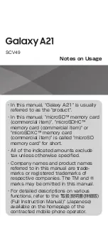 Предварительный просмотр 1 страницы Galaxy A21 Notes On Usage