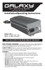 Preview for 1 page of Galaxy LEC Installation And Operating Instructions