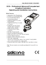 Galcon DCS Series Operating And Installation Instructions preview