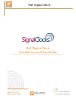 Preview for 1 page of Galleon SignalClocks Installation And User Manual