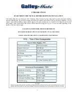 Preview for 2 page of Galley-Mate 6001 Installation And Operation Manual