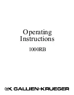 Gallien-Krueger 1000RB Operating Instructions Manual preview