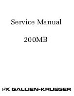 Gallien-Krueger 200MB Service Manual предпросмотр