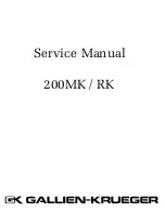 Предварительный просмотр 1 страницы Gallien-Krueger 200MK Operation Instructions Manual