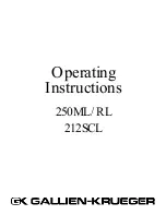 Gallien-Krueger 250ML Operating Instructions preview