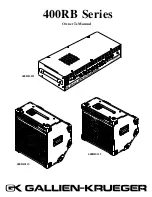 Предварительный просмотр 1 страницы Gallien-Krueger 400RB series Owner'S Manual