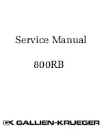 Gallien-Krueger 8000RB Service Manual предпросмотр