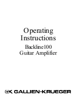 Предварительный просмотр 1 страницы Gallien-Krueger Backline 100 Operating Instructions Manual