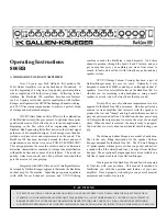 Предварительный просмотр 2 страницы Gallien-Krueger Backline 100 Operating Instructions Manual