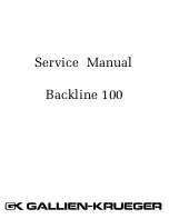 Preview for 1 page of Gallien-Krueger Backline 100 Service Manual