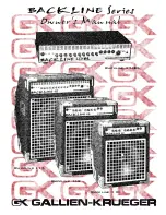 Gallien-Krueger Backline 110 Owner'S Manual предпросмотр