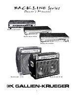 Предварительный просмотр 1 страницы Gallien-Krueger Backline 115 Owner'S Manual