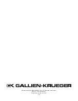 Предварительный просмотр 16 страницы Gallien-Krueger Backline 115 Owner'S Manual