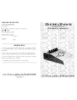 Gallien-Krueger Diesel Dawg Owner'S Manual preview