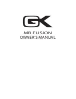 Предварительный просмотр 1 страницы Gallien-Krueger MB FUSION Owner'S Manual