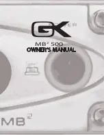 Gallien-Krueger MB2 500 Owner'S Manual предпросмотр