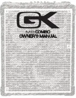 Gallien-Krueger MBCOMBO Owner'S Manual предпросмотр