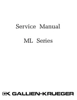 Preview for 1 page of Gallien-Krueger ML Series Service Manual