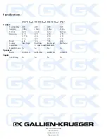 Предварительный просмотр 4 страницы Gallien-Krueger RBS Series Owner'S Manual