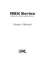 Gallien-Krueger RBX Series Owner'S Manual preview
