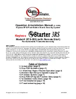 Предварительный просмотр 1 страницы Gallo Tech GTS-3RS Operation & Installation Manual