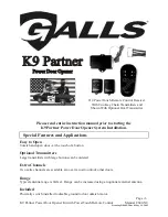 Galls K9 Partner Instruction Manual preview