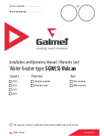 Preview for 1 page of Galmet SGW 100 Installation And Operating Manual / Warranty Card