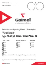 Предварительный просмотр 1 страницы Galmet SGW(S) Maxi 250 Installation And Operating Manual