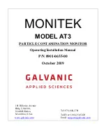 Предварительный просмотр 1 страницы Galvanic Applied Sciences Monitek AT3 Operating & Installation Manual