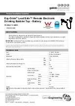 Galvin Specialised Ezy-Drink Lead Safe Product Installation Manualline preview