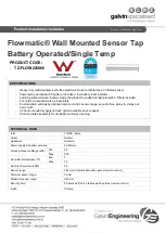 Galvin Specialised Flowmatic TZ-FLOW225866 Product Installation Manualline preview