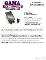 Preview for 1 page of GAMA Electronics LRF240V-2WP Instruction Manual