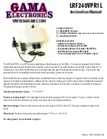 GAMA Electronics LRF240VPR1L Instruction Manual preview