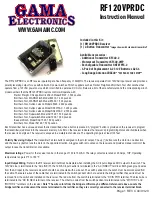 Предварительный просмотр 1 страницы GAMA Electronics RF120VPRDC Instruction Manual