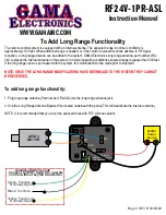 Preview for 3 page of GAMA Electronics RF24V-1PR-ASL Instruction Manual