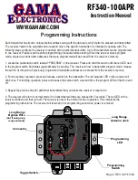 Preview for 2 page of GAMA Electronics RF340-100APR Instruction Manual