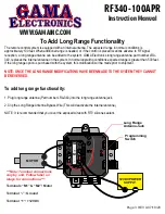 Preview for 3 page of GAMA Electronics RF340-100APR Instruction Manual