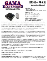 Preview for 1 page of GAMA Electronics RF340-4PR-ASL Instruction Manual