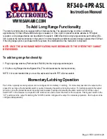 Preview for 3 page of GAMA Electronics RF340-4PR-ASL Instruction Manual