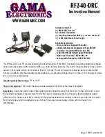 Preview for 1 page of GAMA Electronics RF340-DRC Instruction Manual