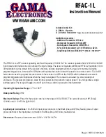 GAMA Electronics RFAC-1L Instruction Manual preview