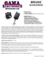 Preview for 1 page of GAMA Electronics RFR12V1C Instruction Manual