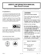 Preview for 3 page of GAMA Gas-Fired Furnace User'S Information Manual