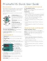 Preview for 1 page of Gambro Prismaflo IIS Quick User Manual