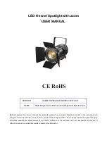 Gamma Led Vision SPEKTRA FRESNEL 300W LED User Manual preview