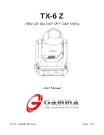 Предварительный просмотр 1 страницы Gamma Led Vision TX-6 Z User Manual