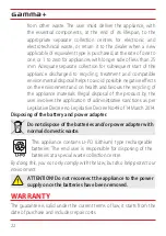 Preview for 22 page of Gamma Piu Gamma+ Uno User Manual And Warranty